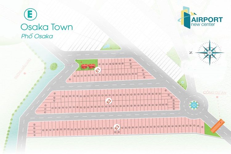 Mặt bằng phân lô khu Osaka Town dự án khu đô thị Airport New Center