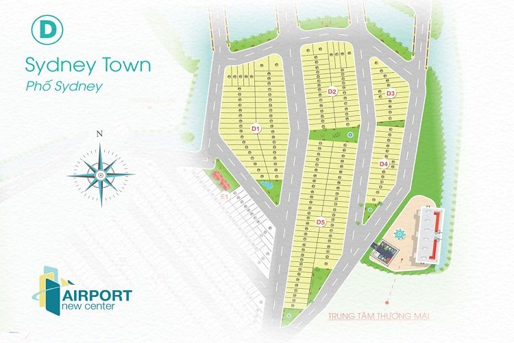 Mặt bằng phân lô khu Sydney Town dự án khu đô thị Airport New Center