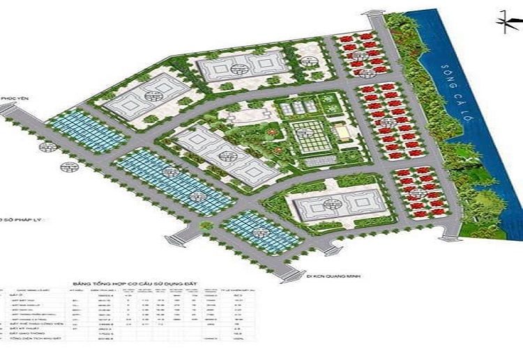 Mặt bằng quy hoạch dự án khu đô thị Kim Hoa