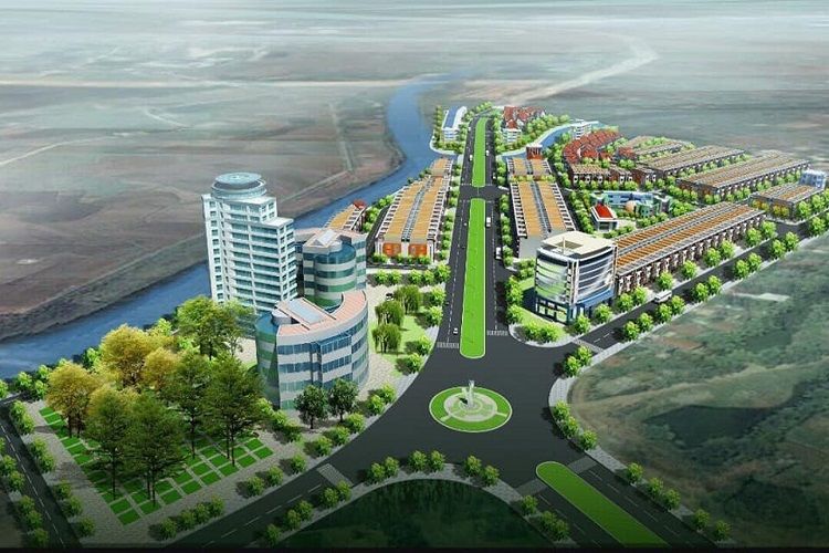 Toàn cảnh nội khu dự án khu đô thị Kim Hoa