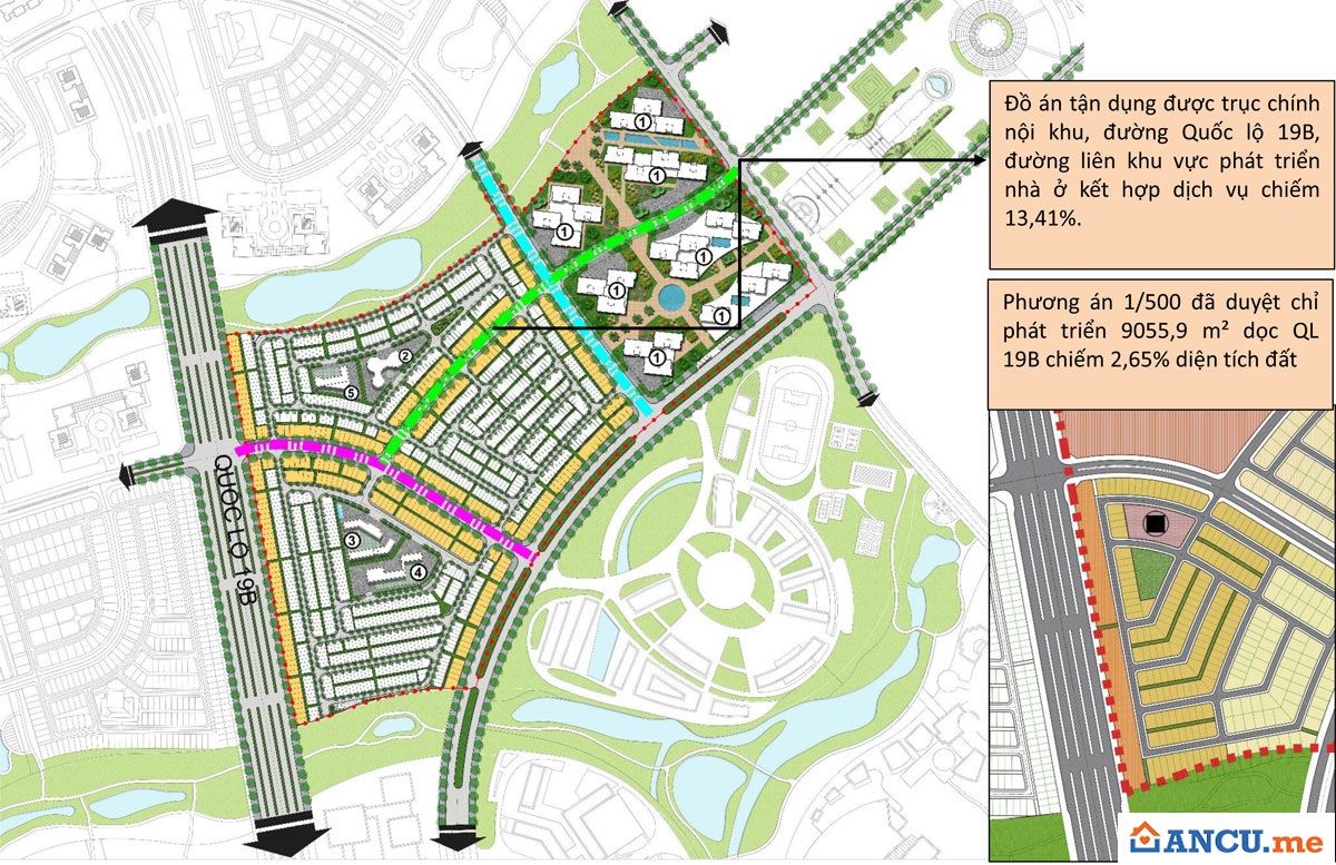 Vị trí đường liên hợp nằm trong phân khu 4 dự án khu đô thị Nhơn Hội