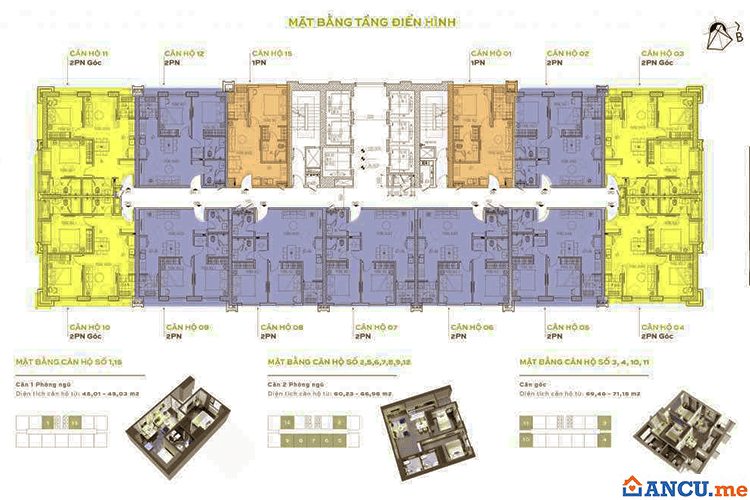 Mặt bằng điển hình căn hộ dự án Altara Residences