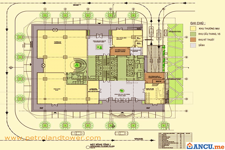 Mặt bằng thiết kế khu thương mại dự án Chung cư PetroLand