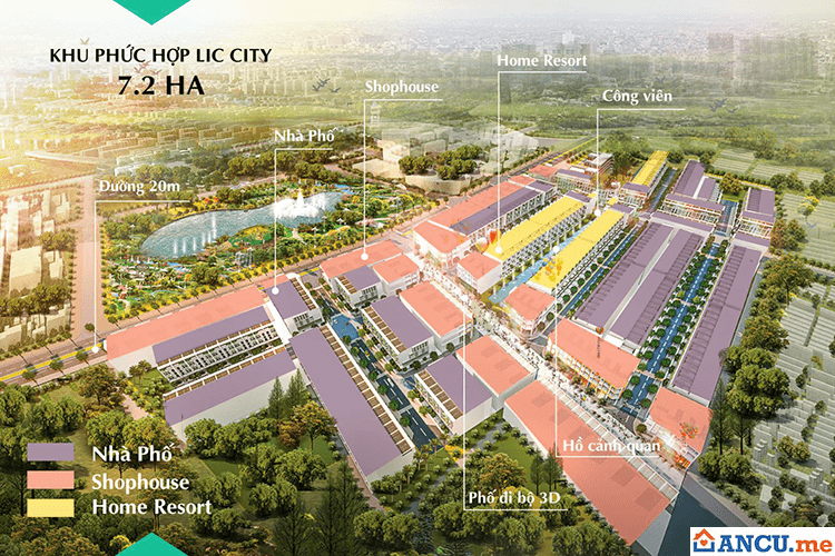 Phân khu dự án Lic City