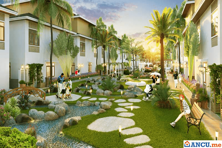 Sân vườn sau biệt thự đơn lập dự án Piania City