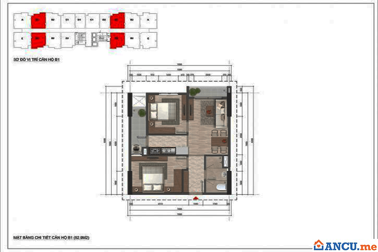 Thiết kế căn hộ CH-B1, B1X