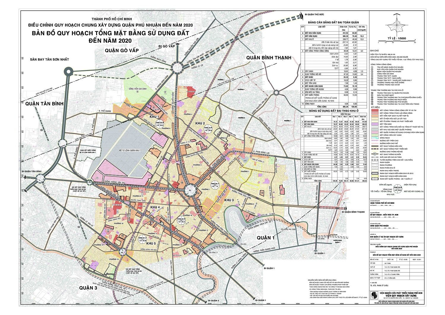 Bản đồ quy hoạch quận Phú Nhuận TPHCM hiện nay đến năm 2020