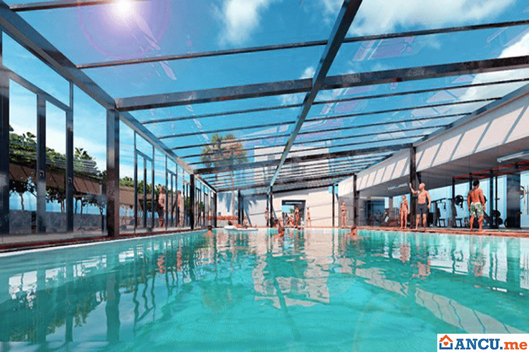 Bể bơi vô cực trên tầng cao nhất của tòa nhà Apec Aqua Park