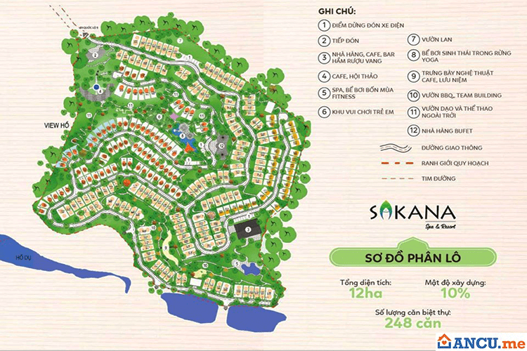 Mặt bằng phân lô dự án Sakana Resort
