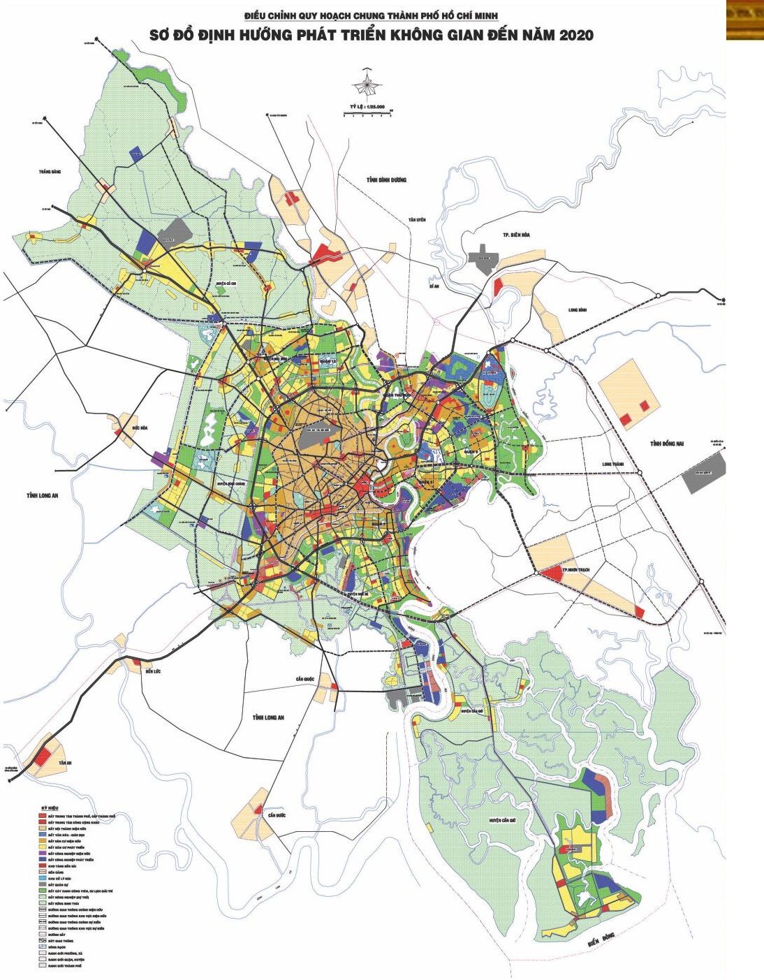 Thông tin bản đồ điều chỉnh quy hoạch xây dựng chung thành phố Hồ Chí Minh đến năm 2020