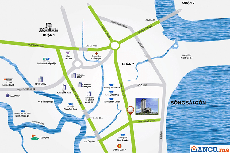 Vị trí dự án Saigon Plaza Tower