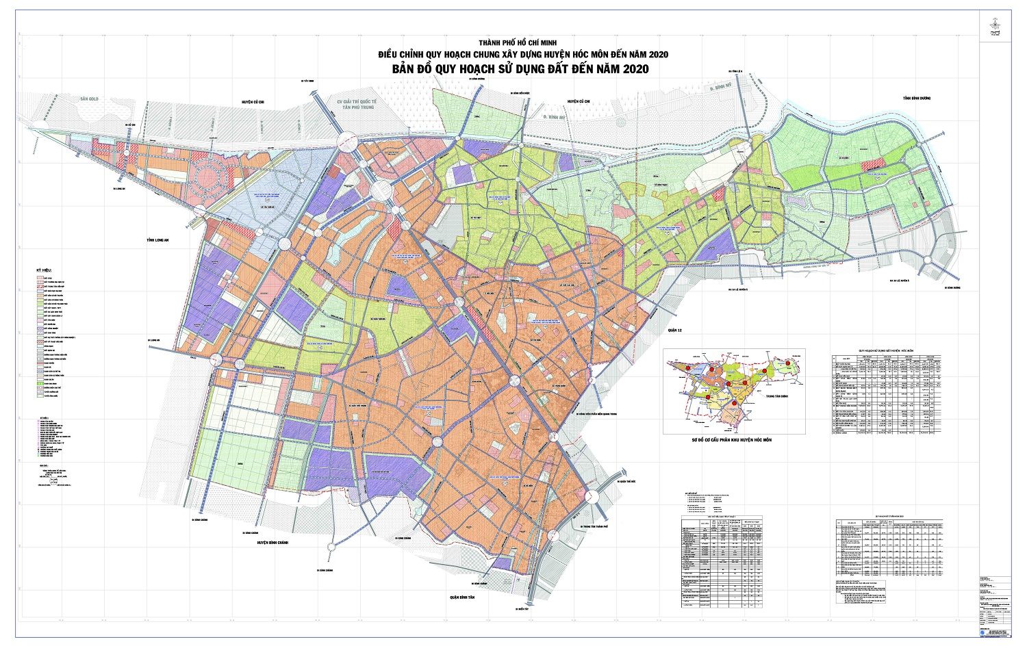 Xem bản đồ quy hoạch huyện Hóc Môn TPHCM đến năm 2020