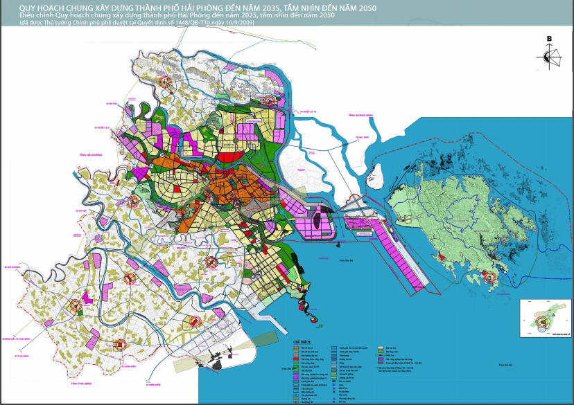 Bản đồ điều chỉnh quy hoạch chi tiết thành phố Hải Phòng đến năm 2025 tầm nhìn đến năm 2030 tỉ lệ 1.25000