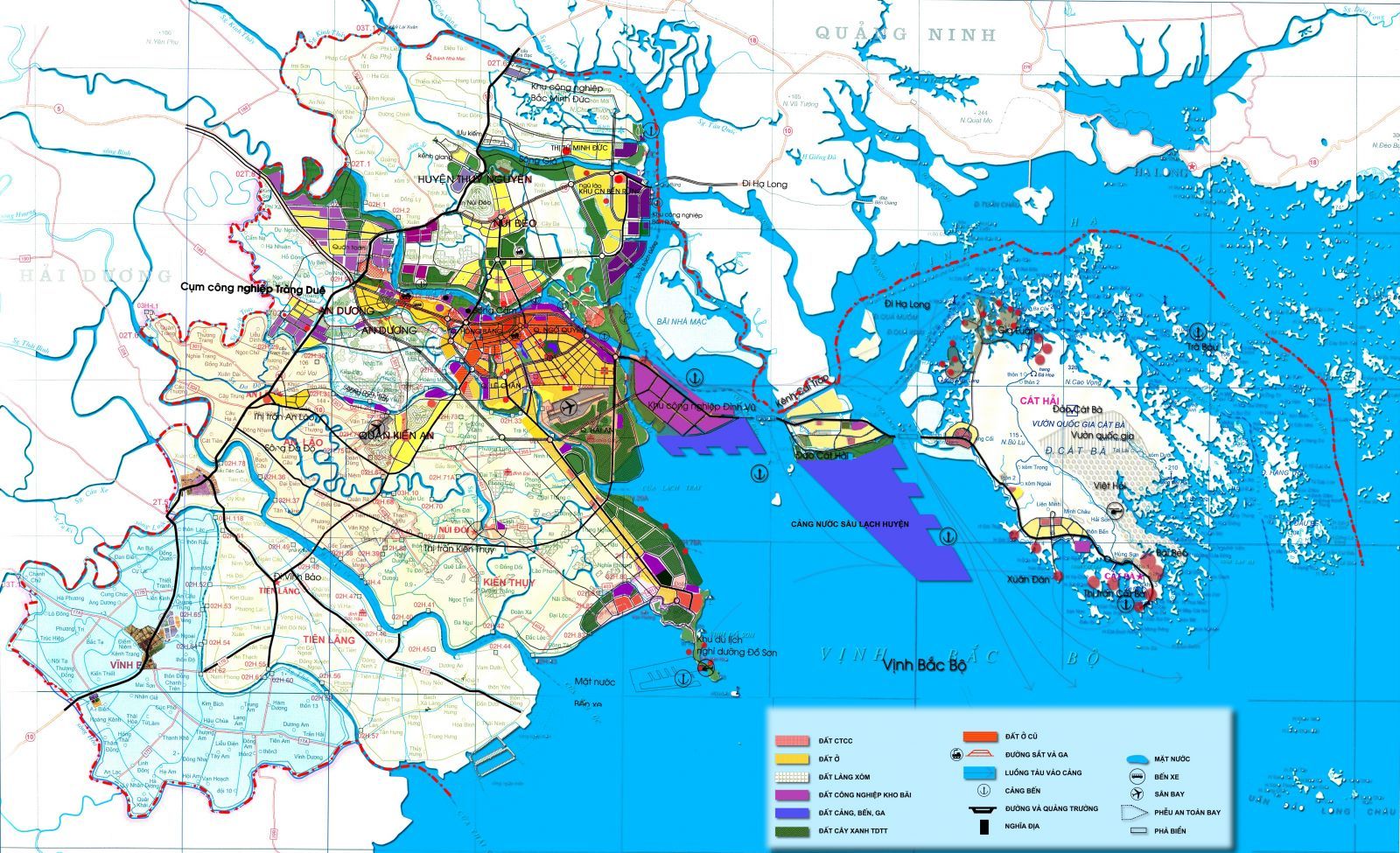 Bản đồ Điều chỉnh Quy hoạch chung thành phố Hải Phòng tại Quyết định số 04/2001/QĐ-TTg