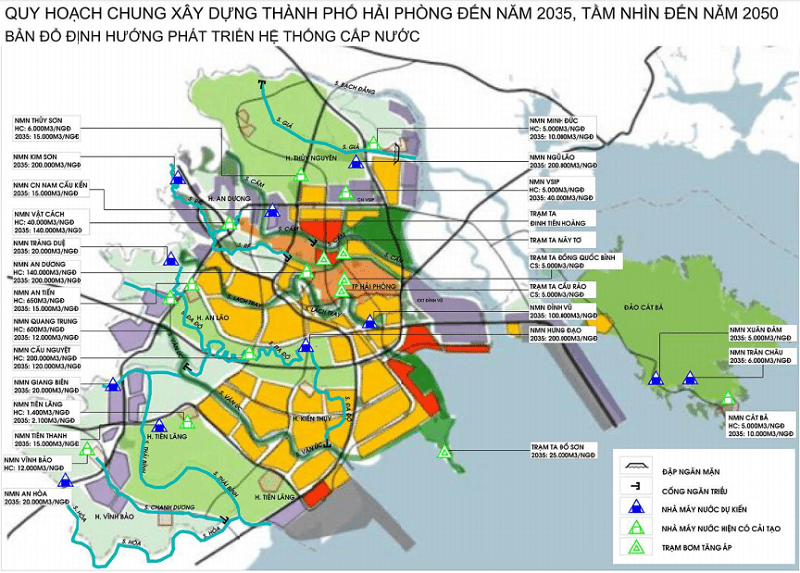 Bản đồ Quy hoạch cấp nước thành phố Hải Phòng đến năm 2035 tầm nhìn 2050