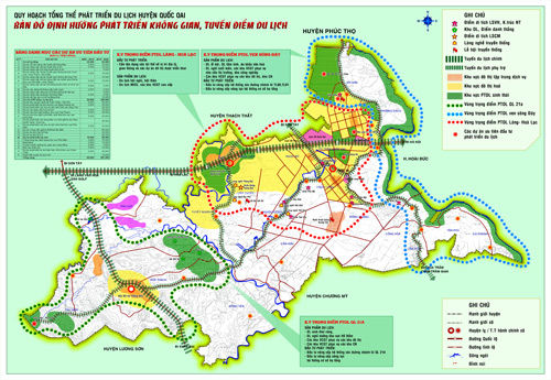 Bản đồ quy hoạch chung huyện Quốc Oai, thành phố Hà Nội