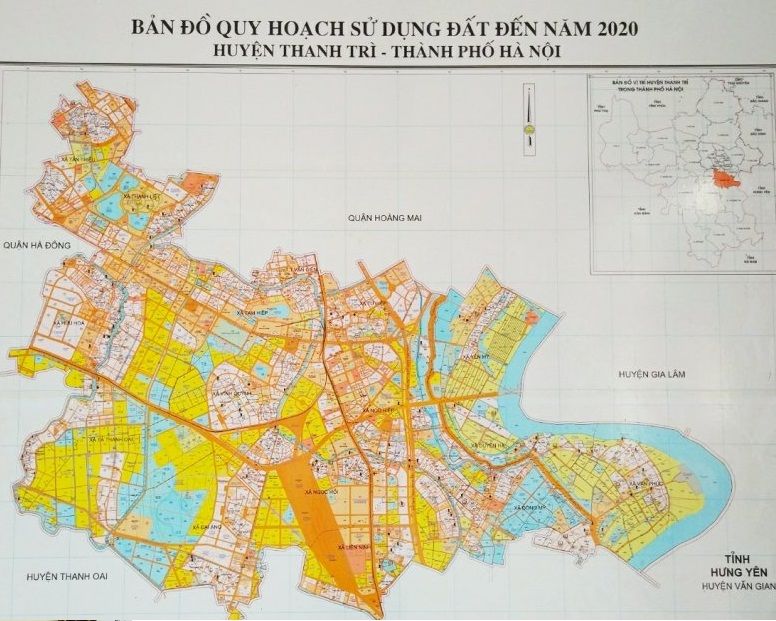 Bản đồ quy hoạch huyện Thanh Trì đến năm 2020