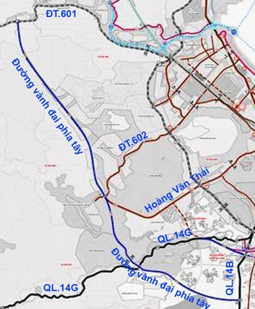 Bản đồ quy hoạch đường vành đai phía Tây 2, thành phố Đà Nẵng