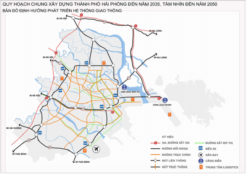 Bản đồ quy hoạch giao thông thành phố Hải Phòng đến năm 2035 tầm nhìn 2050