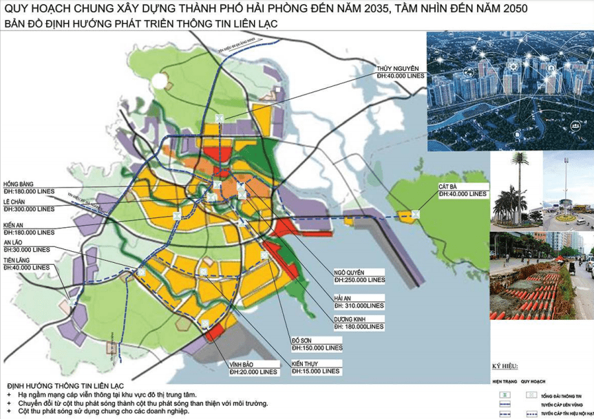 Bản đồ quy hoạch hạ tầng viễn thông Hải Phòng đến năm 2035, tầm nhìn 2050
