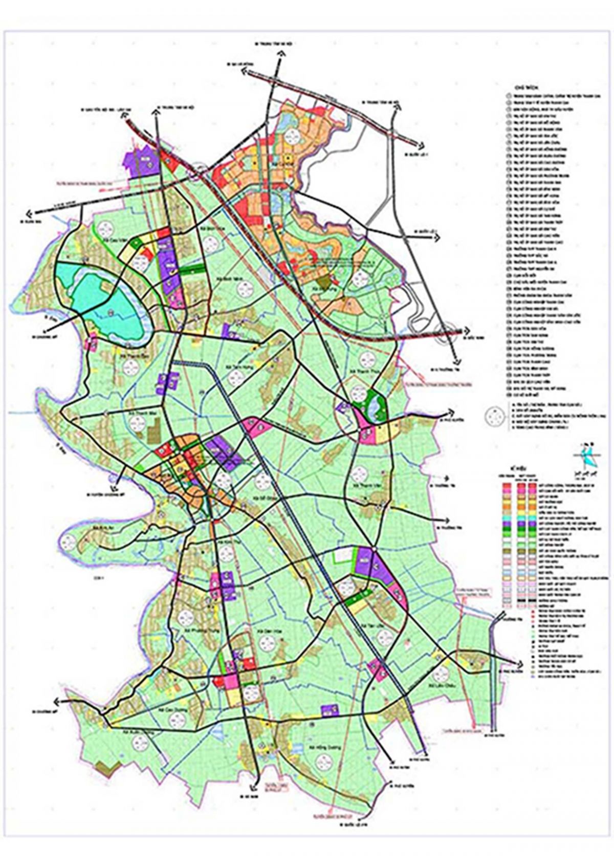 Bản đồ quy hoạch huyện Thanh Oai Hà Nội đến năm 2020