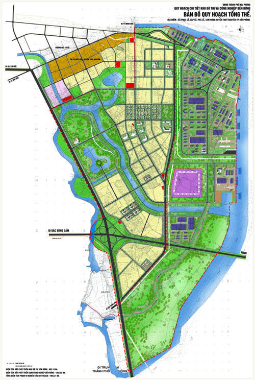 Bản đồ quy hoạch khu đô thị và công nghiệp Bến Rừng huyện Thủy Nguyên Hải Phòng