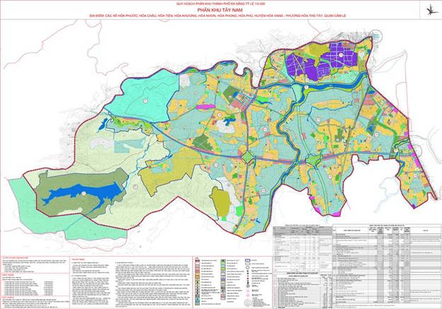 Bản đồ quy hoạch khu vực phía Tây Nam, thành phố Đà Nẵng