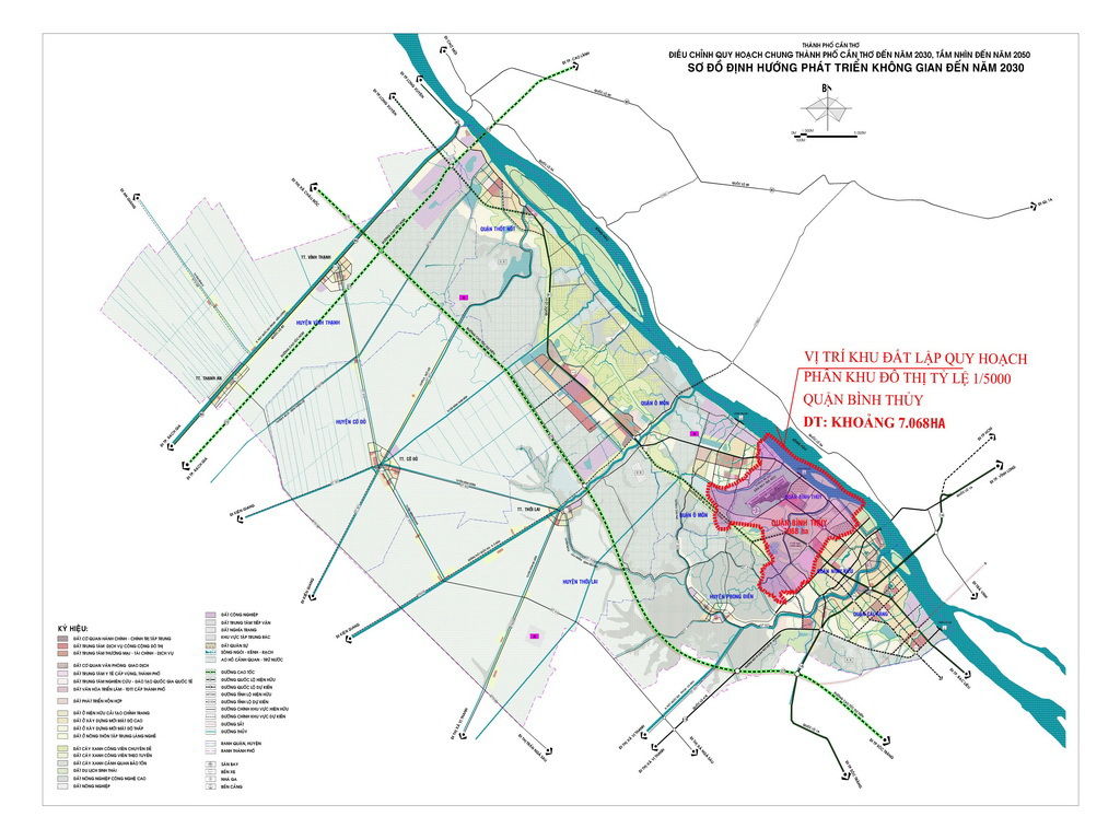 Bản đồ quy hoạch phân khu đô thị quận Bình Thủy đến năm 2030 tầm nhìn đến năm 2050