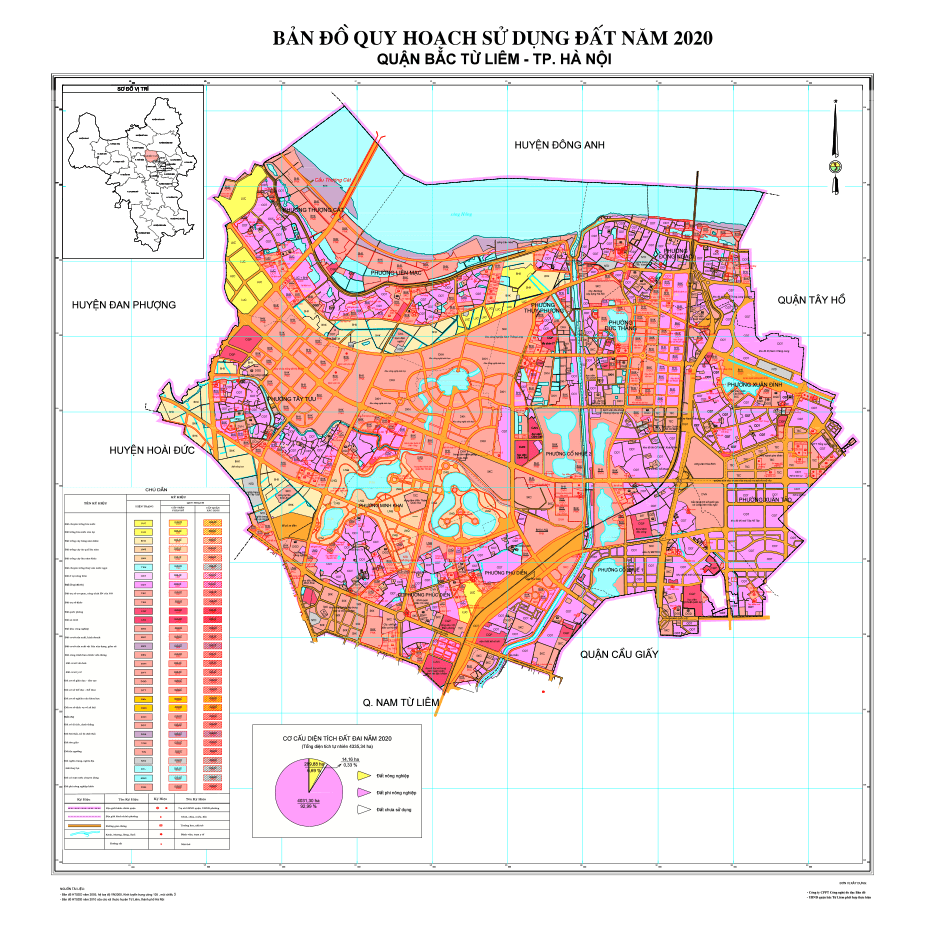 Bản đồ quy hoạch quận Bắc Từ Liêm Hà Nội