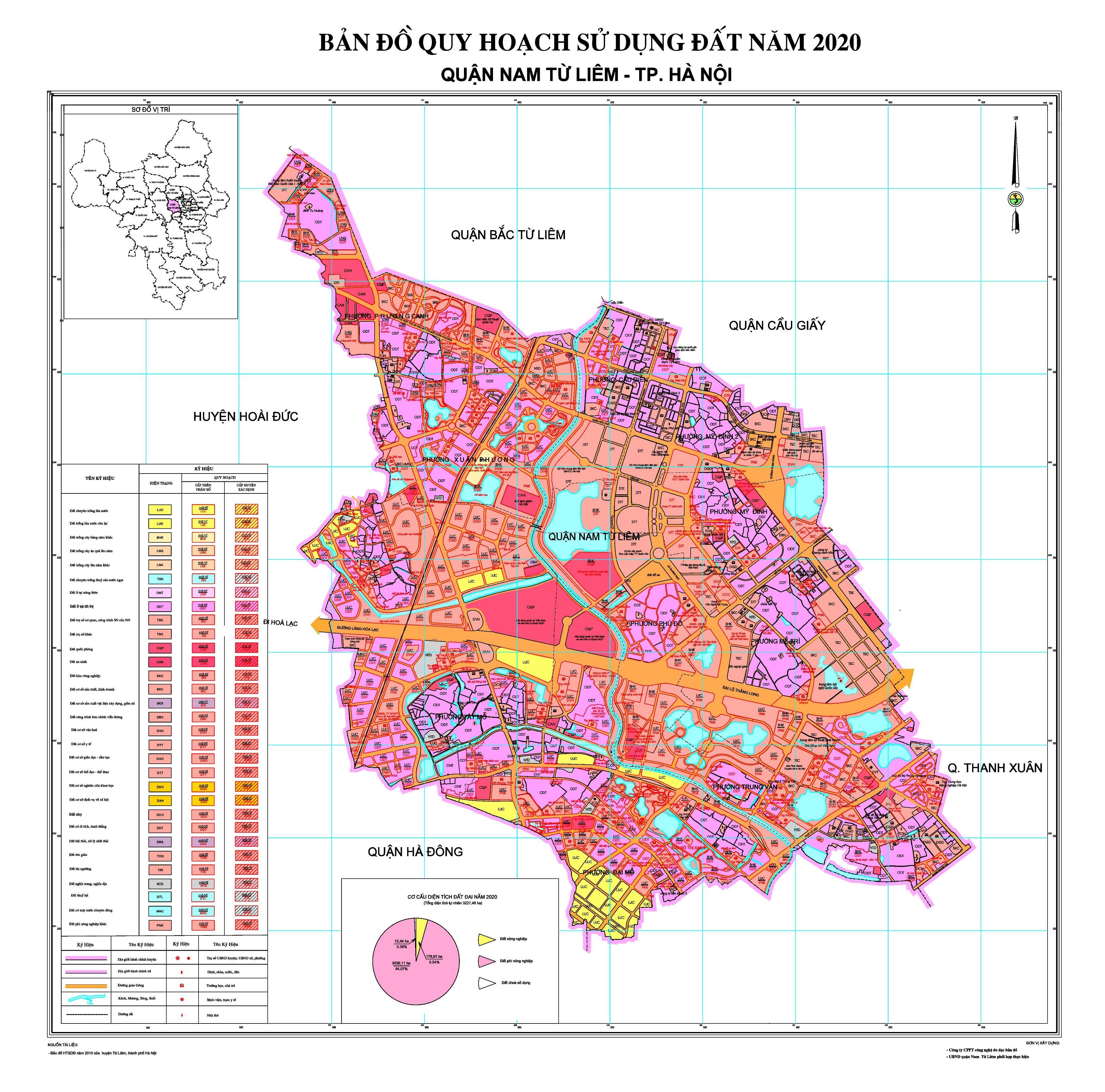 Bản đồ quy hoạch quận Nam Từ Liêm Hà Nội