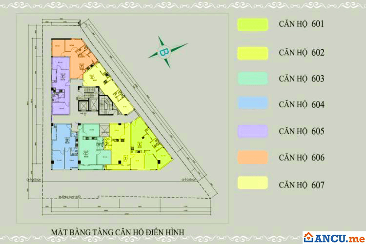 Mặt bằng tầng điển hình dự án Chung cư Ngọc Khánh Tower