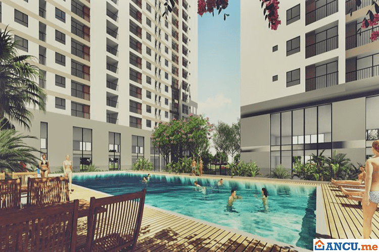 Phối cảnh bể bơi chung cư Chánh Hưng Apartment