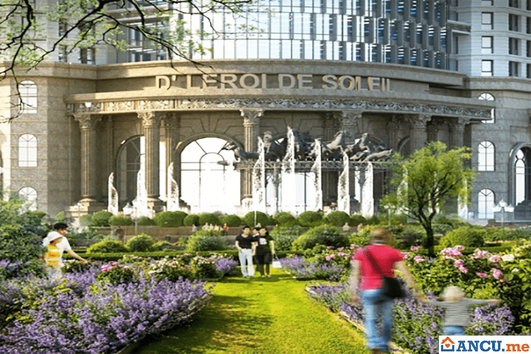 Phối cảnh vườn hoa nội khu dự án D’. Le Roi Soleil - Quảng An