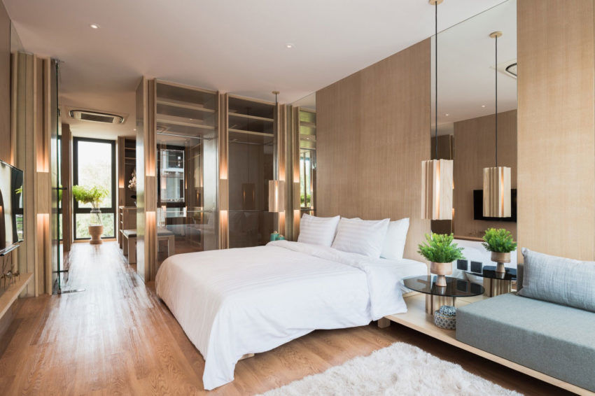 Phòng ngủ ấm áp, gọn gàng nhờ thiết kế nội thất gỗ nhà phố đẹp phù hợp, đa năng