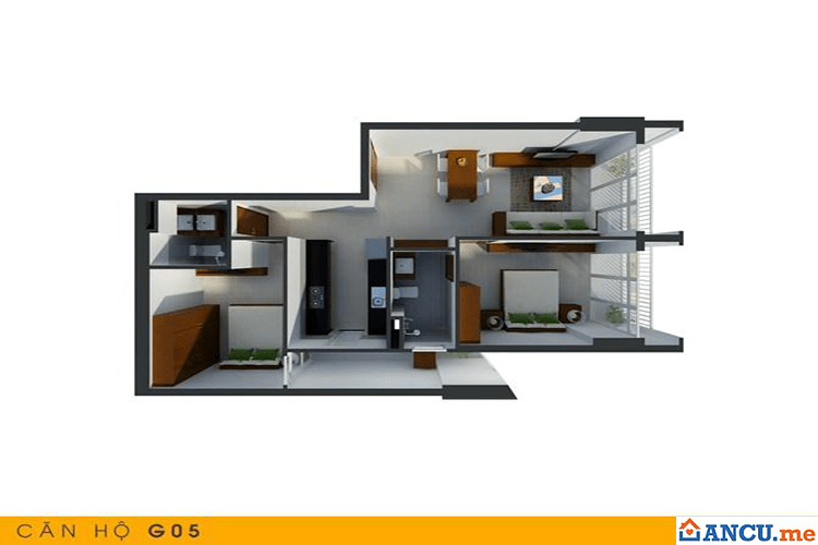 Thiết kế căn hộ G05 dự án Skyway Residence