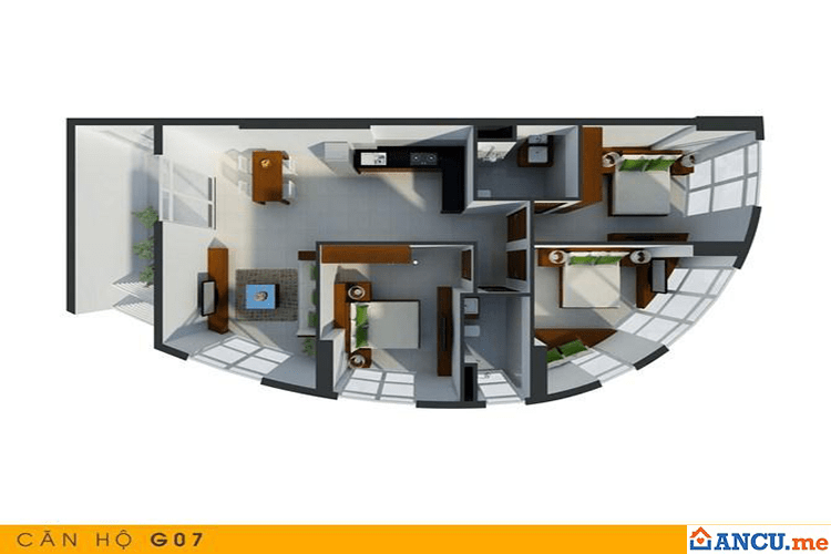 Thiết kế căn hộ G07 dự án Skyway Residence