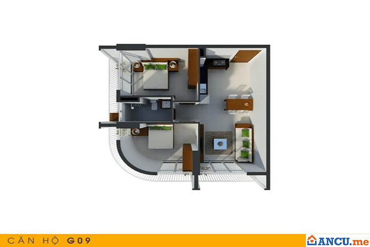Thiết kế căn hộ G09 dự án Skyway Residence