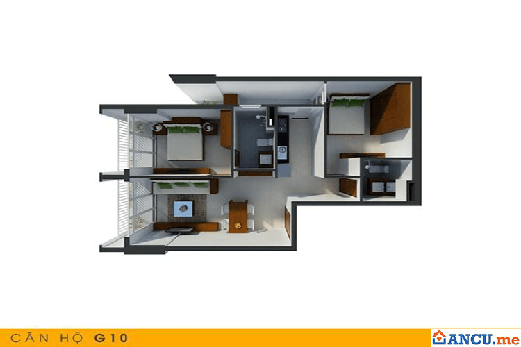 Thiết kế căn hộ G10 dự án Skyway Residence