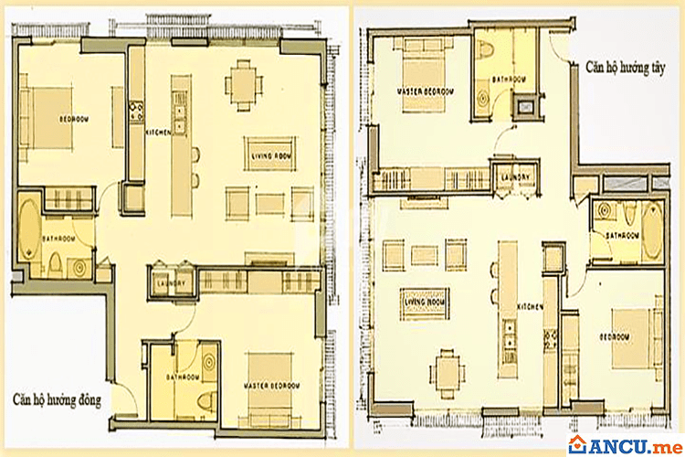 Thiết kế căn hộ hướng Đông, Tây dự án Chung cư Avalon Saigon Apartments