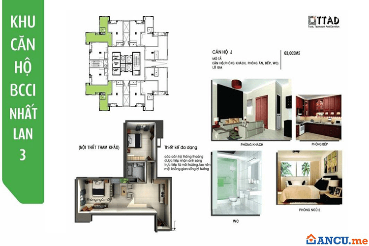 Thiết kế căn hộ J dự án Chung cư Nhất Lan 3
