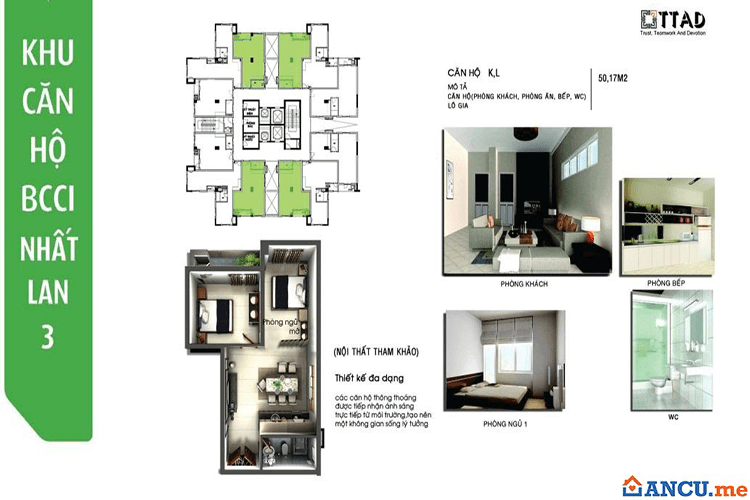 Thiết kế căn hộ K, L dự án Chung cư Nhất Lan 3