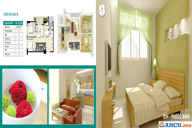 Thiết kế căn hộ loại B dự án Chung cư TDH – Phước Bình