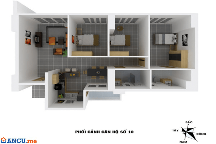 Thiết kế căn hộ số 10 dự án chung cư VP4 Linh Đàm
