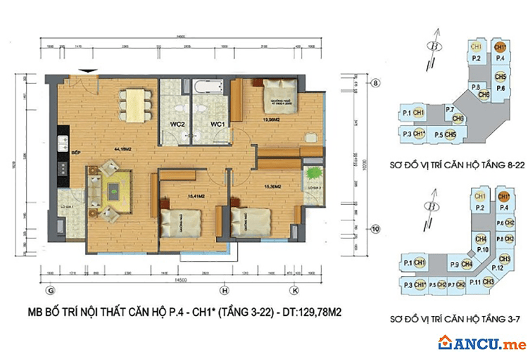 Thiết kế căn hộ số 2 dự án Chung cư Packexim