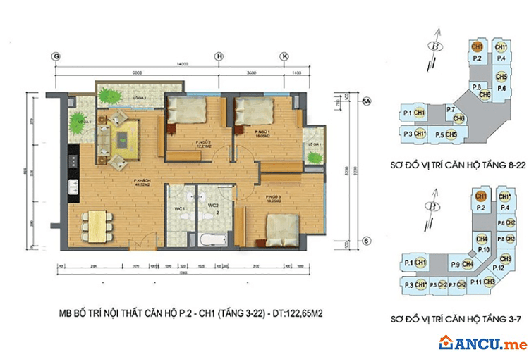 Thiết kế căn hộ số 3 dự án Chung cư Packexim