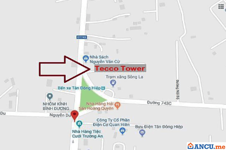 Vị trí dự án Chung cư Tecco Tower