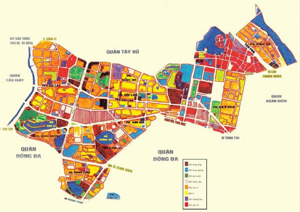 Xem bản đồ quy hoạch quận Ba Đình đến năm 2020 chi tiết