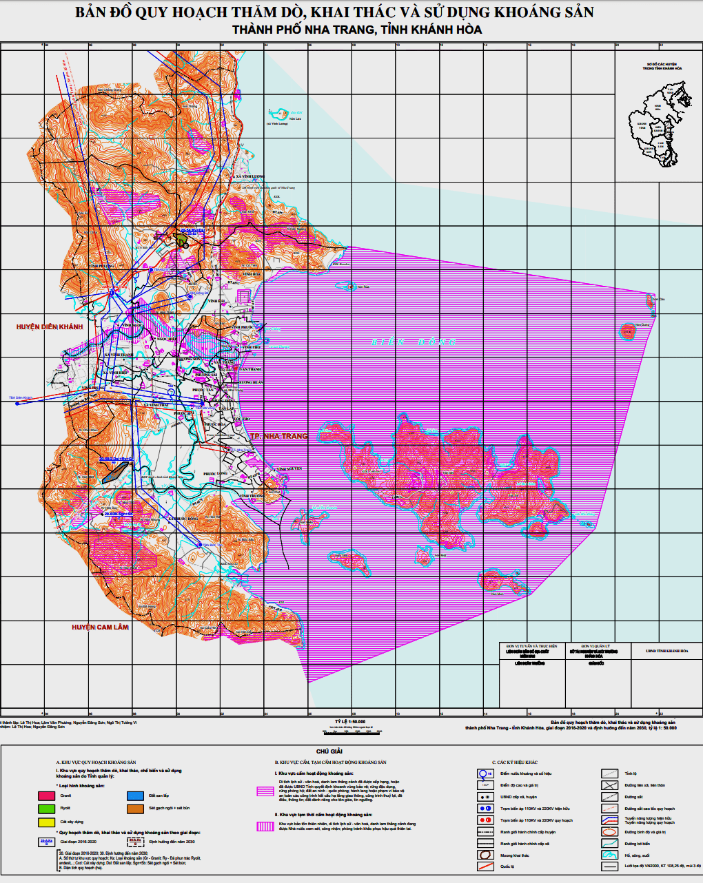 Bản đồ quy hoạch Khánh Hòa 2018 đến năm 2030 về khai thác và sử dụng khoáng sản thành phố Nha Trang