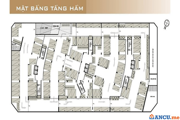 Mặt bằng tầng hầm dự án Chung cư Garden Court 2
