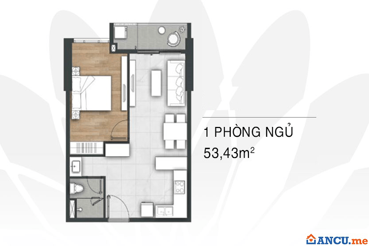 Thiết kế căn hộ 1 phòng ngủ dự án Vũng Tàu Pearl